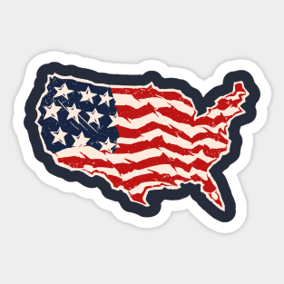 America flag Vintage Sticker